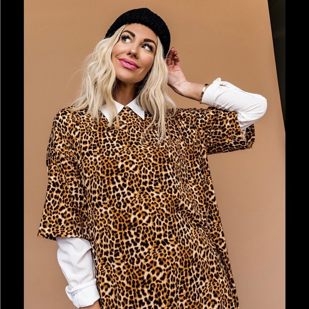 Dressed in LALA Lex Ribbed Playsuit Top in Leopard